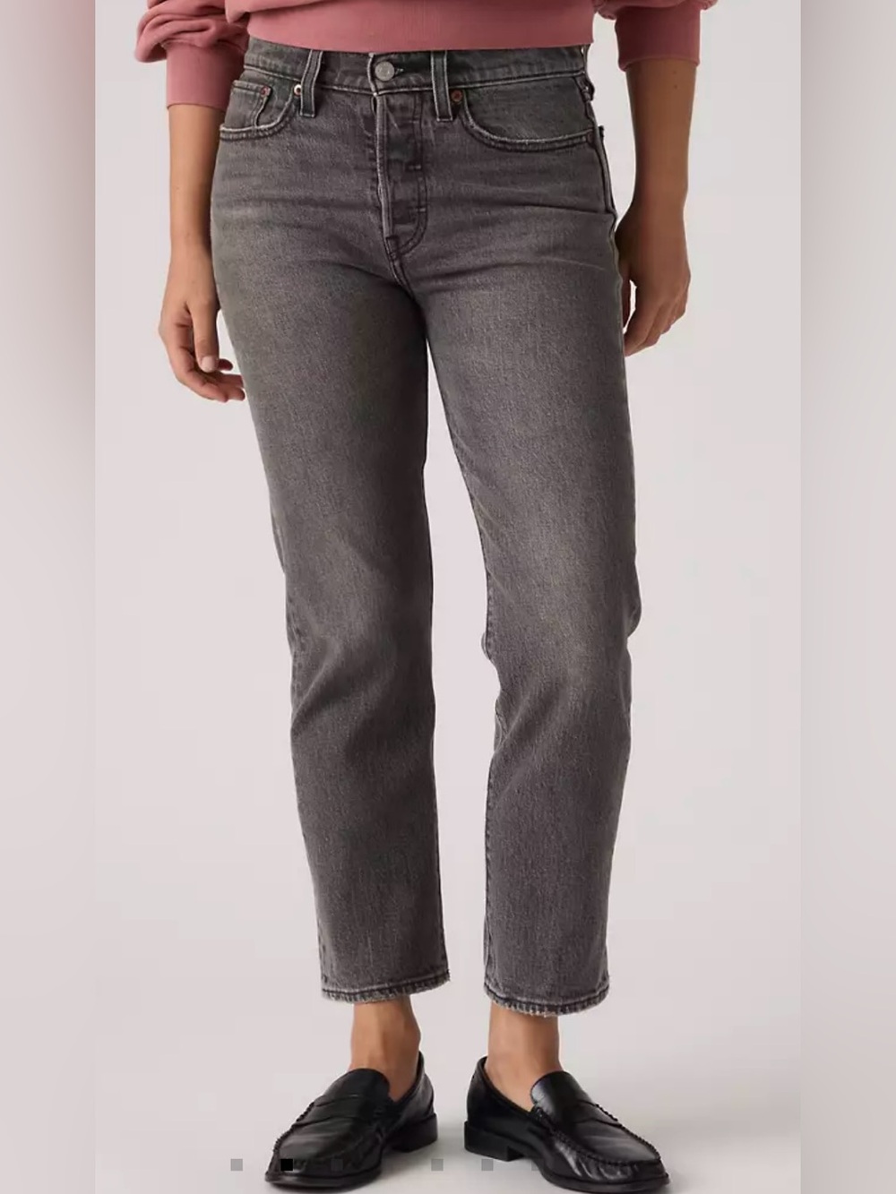 Levi’s Washed Black Ribcage Straight Ankle Jeans - Size 28